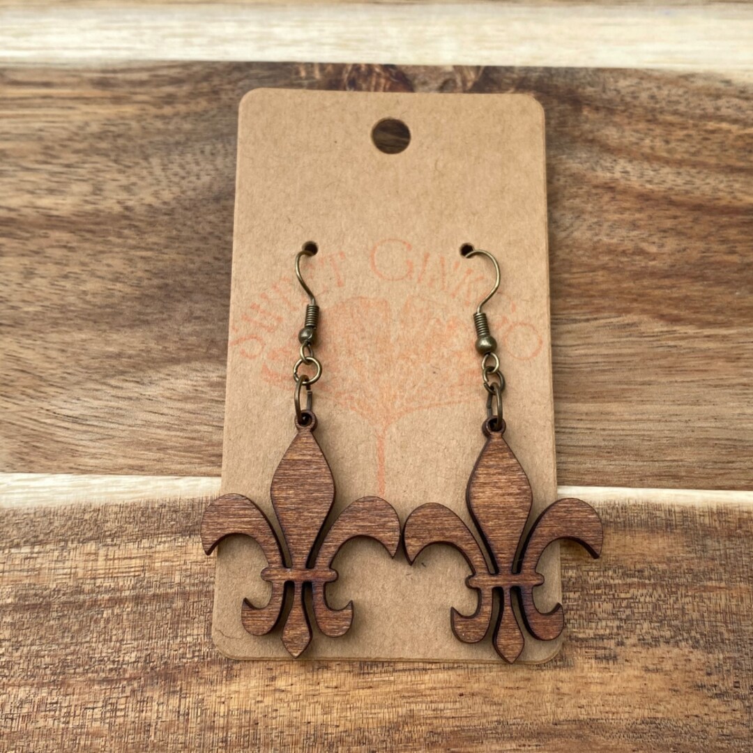 Fleur De Lis Earrings Louis Jewelry Saints Accessories New Orleans Wearables Wooden Earrings MakerPlace by Michaels